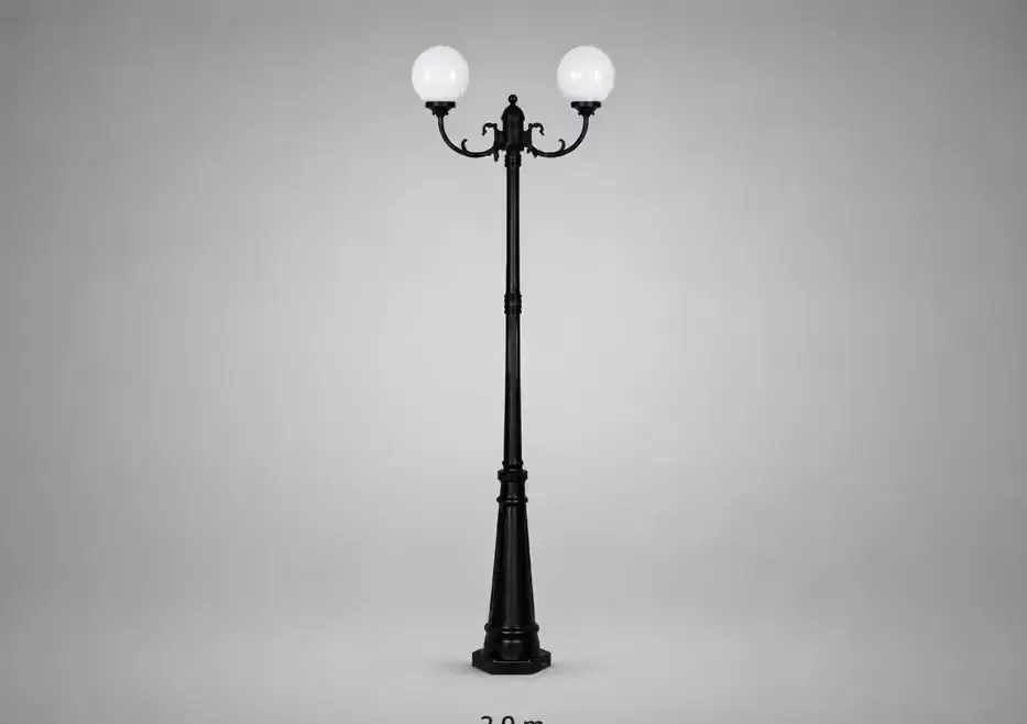Lampa latarnia ogrodowa, uliczna wysokość 290cm, 2x kula 30cm  FV — praca twórcy Marek na Freshwall Marketplace