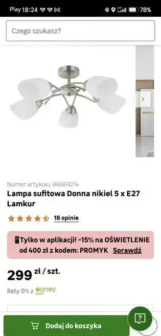 Lampa sufitowa Donna nikiel 30 % ceny — praca twórcy Marcin na Freshwall Marketplace