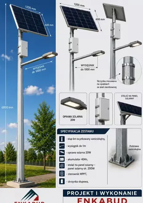 Lampa uliczna solarna — praca twórcy Norbert na Freshwall Marketplace