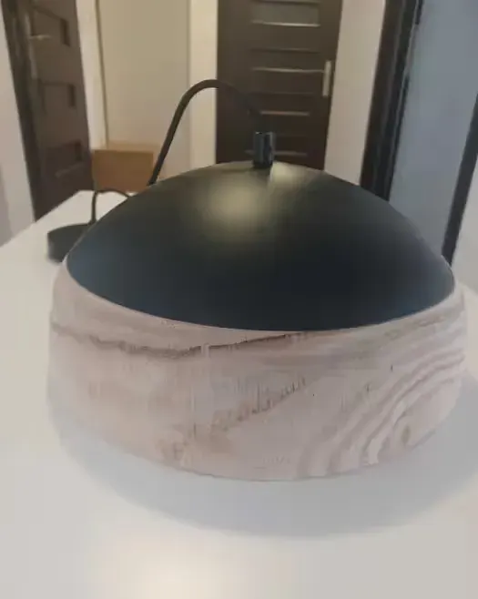 lampa wisząca, 35 cm, drewno/czarny metal, E27 — praca twórcy Anna na Freshwall Marketplace