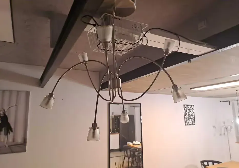 Lampa wisząca IKEA KRYSSBO z żarówkami LED i transformatorem — praca twórcy Maciej na Freshwall Marketplace