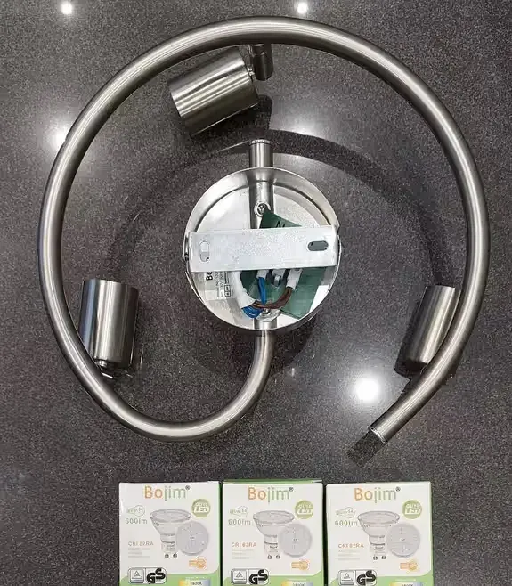 Nowa Lampa Sufitowa LED Bojim – Spirala 3xGU10 (Nikiel) — praca twórcy Dariusz na Freshwall Marketplace