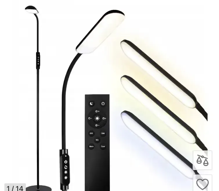 Nowoczesna Lampa  Led stojąca podłogowa Szeroki Klosz z pilotem — praca twórcy Irena na Freshwall Marketplace