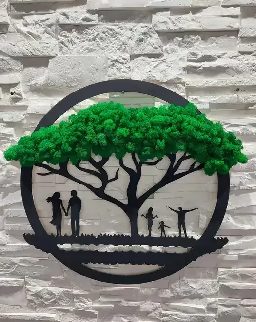 Obraz 3d, drzewo życia, rodzina, mech chrobotek 40cm — praca twórcy Małgorzata na Freshwall Marketplace