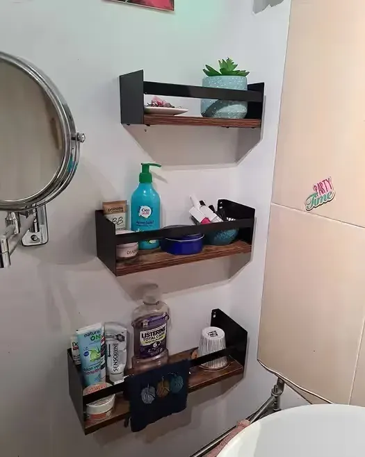 Półka łazienkowa 3 sztuki loft retro na ścianę ścienne dekoracja — praca twórcy Marta na Freshwall Marketplace