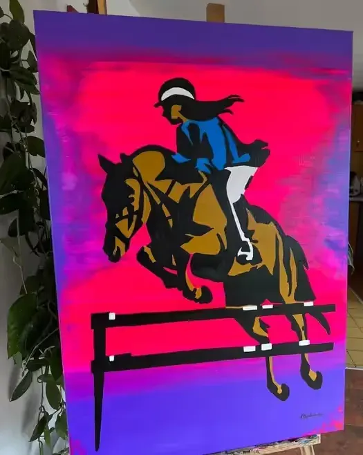 Obraz  Hobby Horse koń konie koń Bączkowska ręcznie 100 cm! — praca twórcy Katarzyna na Freshwall Marketplace