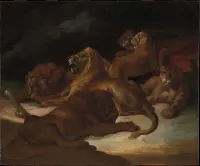 Lions in a Mountainous Landscape — Théodore Géricault — ujęcie 2