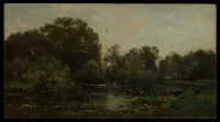A River Landscape with Storks — Charles-François Daubigny — ujęcie 2