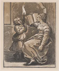 A Sibyl reading a book facing left — Ugo da Carpi — ujęcie 2