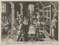 New Inventions of Modern Times [Nova Reperta], The Invention of Book Printing, plate 4 — Jan Collaert I — ujęcie 2