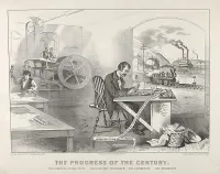 The Progress of the Century – The Lightning Steam Press. The Electric Telegraph. The Locomotive. The Steamboat. — Currier & Ives — ujęcie 2
