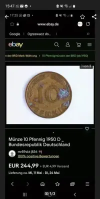 10 fenigow 1950 D. — ujęcie 5