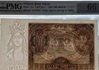100 Złotych 1934 - PMG 66 EPQ wariant dwie kreski w znaku wodnym — ujęcie 2