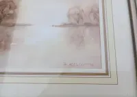 Akwarela Drzewa nad jeziorem Köhler — ujęcie 2