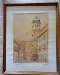 Akwarela sygnowana Alfons Diel 1948 — ujęcie 5