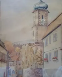 Akwarela sygnowana Alfons Diel 1948 — ujęcie 2