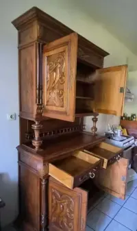 Antyczny kredens dębowy Henryk II | Wyjątkowo zadbany, Stan BDB | 125x230 cm — ujęcie 4