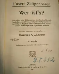 Antykwaryczna książka biograficzna Wer ist's? V. Ausgabe 1911 — ujęcie 2
