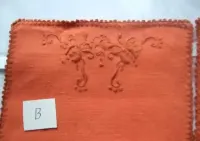 B. serwetki małe len (haft ręczny i szydełko)  5 szt. (pomarańcz+rudy) — ujęcie 2