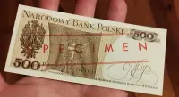 Banknot 500zl PRL z 1979r Kościuszko wzór speciman UNC — ujęcie 2