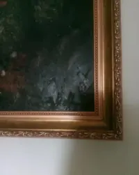 Bardzo stary obraz olejny z dedykacją na odwrocie sygnowany — ujęcie 4
