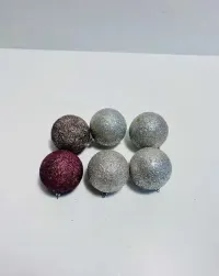 Bombki choinkowe brokatowe Vintage / Mix bombek ręczna robota PRL — ujęcie 3