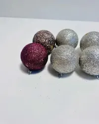 Bombki choinkowe brokatowe Vintage / Mix bombek ręczna robota PRL — ujęcie 4