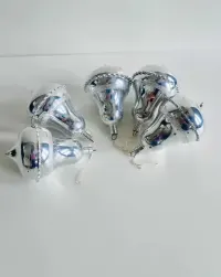 Bombki dzwonki Vintage 5 sztuk / Bombki srebrne Vintage z okresu PRL — ujęcie 4