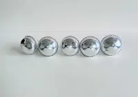 Bombki dzwonki Vintage 5 sztuk / Bombki srebrne Vintage z okresu PRL — ujęcie 2