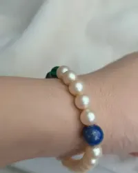 bransoletka perły lapis lazuli malachit — ujęcie 2