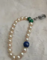 bransoletka perły lapis lazuli malachit — ujęcie 4