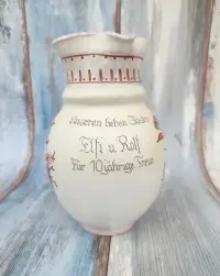 Ceramiczny dzban ręcznie malowany - vintage — ujęcie 2