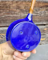 Ceramiczny talerz dekoracyjny / Patelnia motyw kur - vintage - design - k12 — ujęcie 3