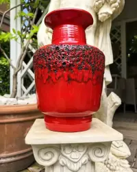 Ceramiczny wazon podłogowy, Kreutz Keramik, Fat Lava, intensywny kolor — ujęcie 2