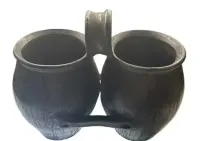 Ceramika ludowa siwaki dwojaki  wys 24 cm — ujęcie 4