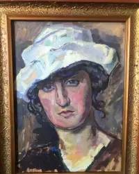 Ciekawy portret kobiety. Katarzyna Kobro? Sygnowany Strzemiński. — ujęcie 3