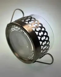 Cukiernica PRL szkło  koszyczek śred  9,4 cm — ujęcie 4
