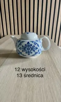 Czajnik porcelana NRD Echt Kobalt vintage – wzór kwiatowy, wys. 12 cm — ujęcie 3