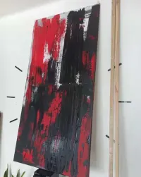 Czerwono czarna abstrakcja 140x70 — ujęcie 3