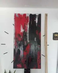 Czerwono czarna abstrakcja 140x70 — ujęcie 4