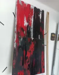 Czerwono czarna abstrakcja 140x70 — ujęcie 5