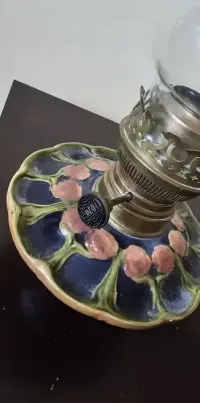 Czeska lampa oliwna stara zabytkowa Matador Prima Boheems Cristal — ujęcie 2