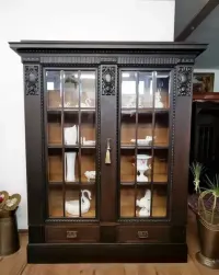 Dębowa biblioteczka witryna  antyk 774/2025 — ujęcie 3