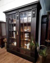 Dębowa biblioteczka witryna  antyk 774/2025 — ujęcie 4