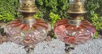 Dwie duże lampy naftowe zbiorniki 16cm — ujęcie 3