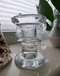 Dwustronny świecznik szklany vintage,jak Festivo,szkło vintage,PRL — ujęcie 4
