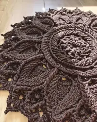 Dywan 3D na szydełku ręcznie robiony ze sznurka 75 cm — ujęcie 2