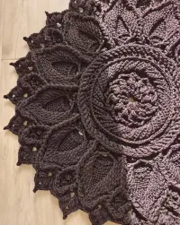 Dywan 3D na szydełku ręcznie robiony ze sznurka 75 cm — ujęcie 3