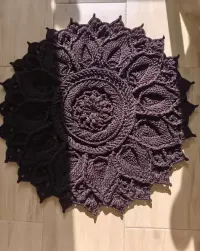 Dywan 3D na szydełku ręcznie robiony ze sznurka 75 cm — ujęcie 5