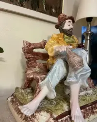 Figurka porcelanowa ceramika wielka ogromna Capodimonte Bossano 38 cm — ujęcie 5